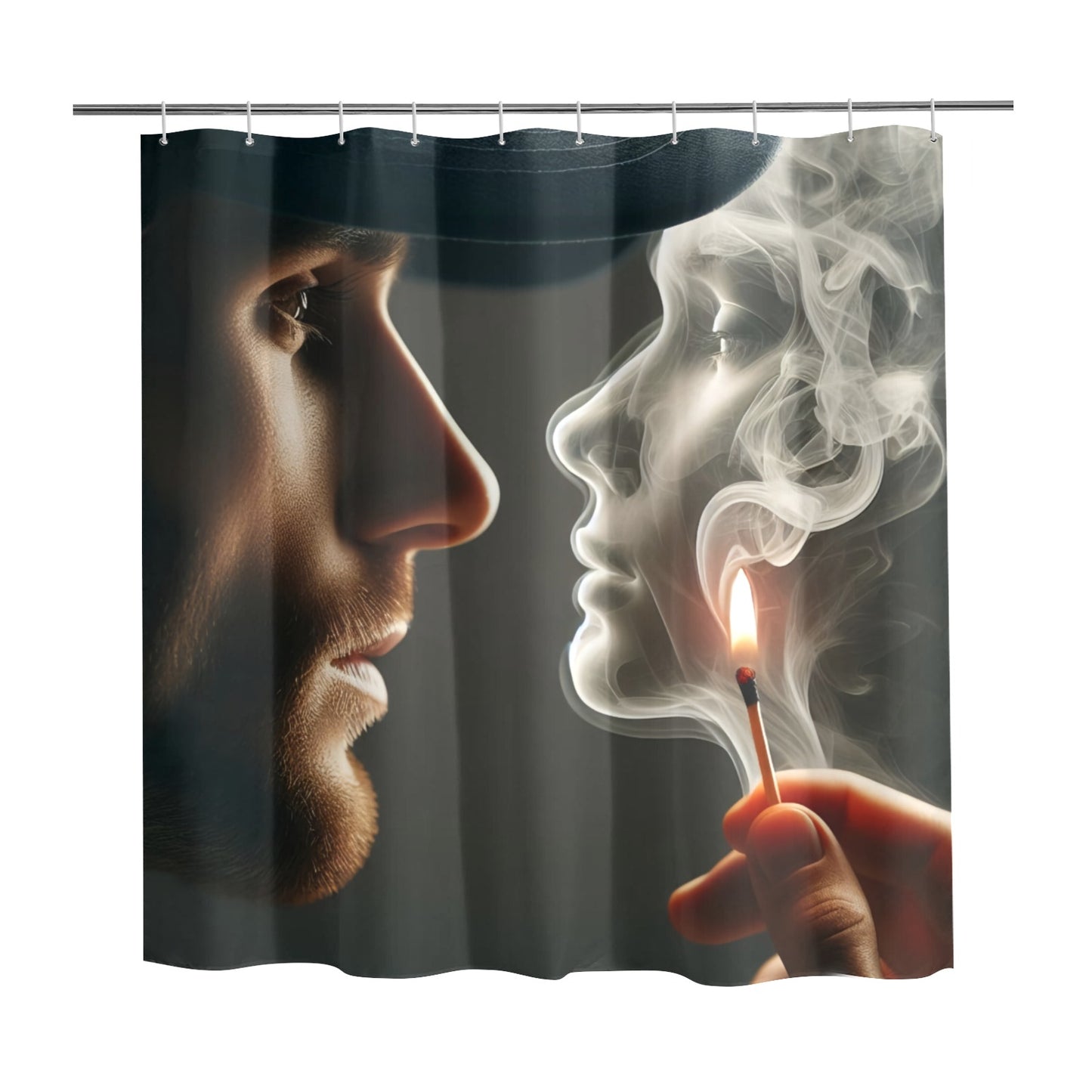 Man's love in smoke - (Caucasian) Shower Curtain 69"x70"