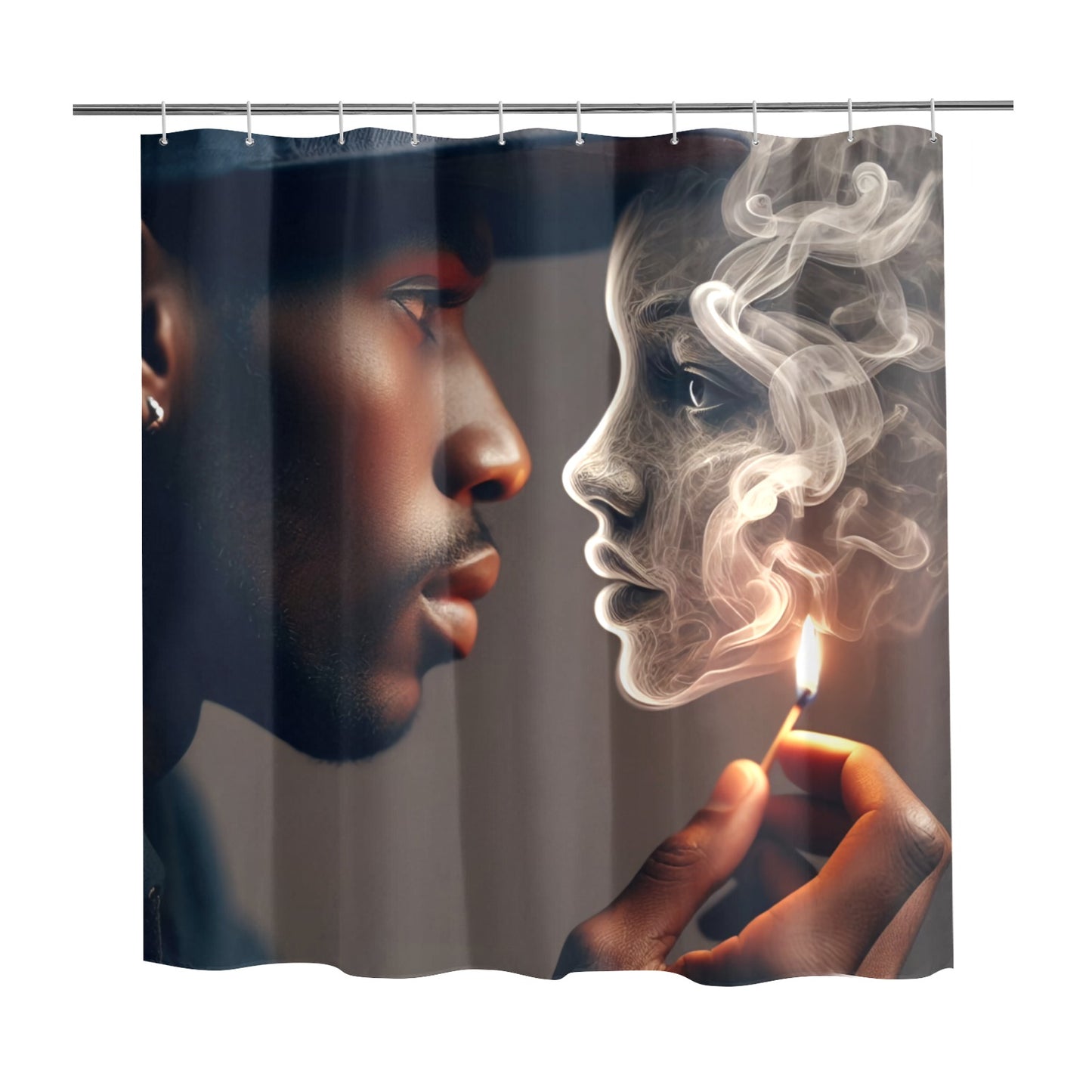 Man's love in smoke - (African American) Shower Curtain 69"x70"