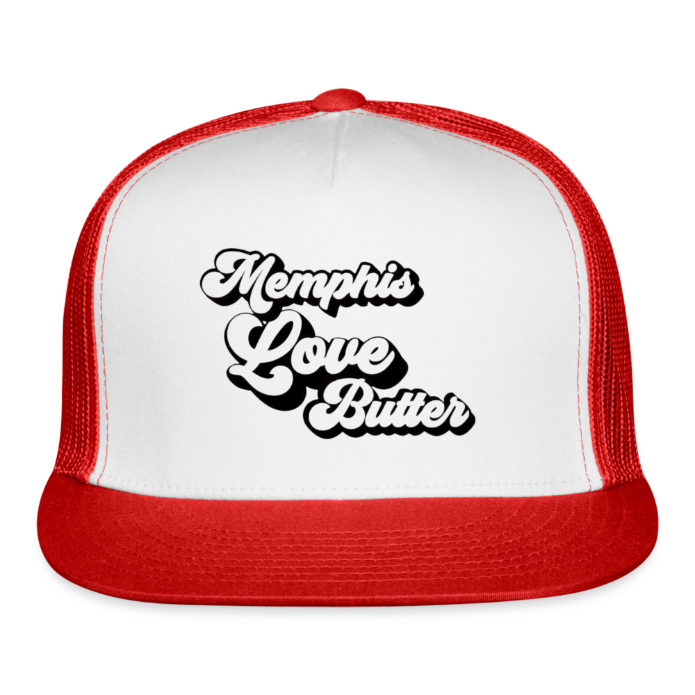 Memphis Love Butter Trucker Hat - white/red